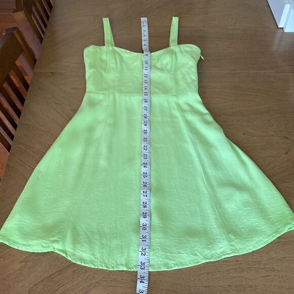 ZARA Bustier Mini Neon Chartreuse Green Dress Size Small - Picture 13 of 14